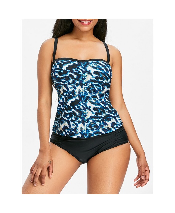 Leopard Printed Spaghetti Strap Tankini Multi L Women