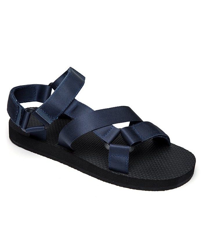 Leisure Men's Sandals With Cross Straps And Design Deep Blue 