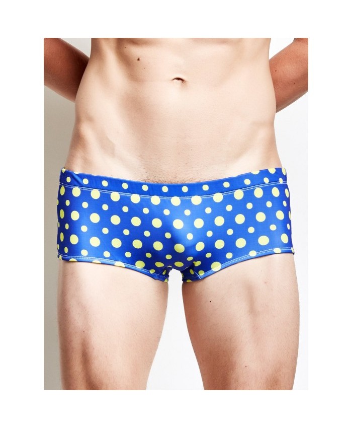 Low Rise Polka Dot Beach Swimming Trunks Yellow Xl Men